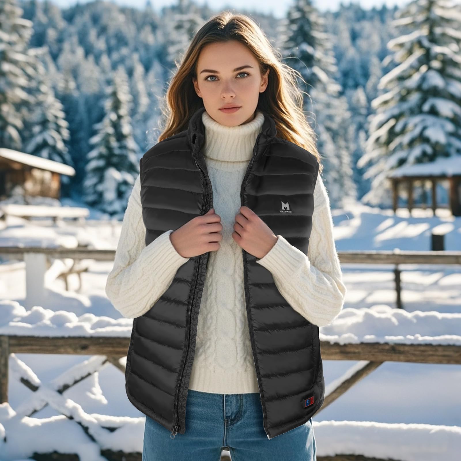 MRAWARM Gilet Chauffant pour Homme Femme avec 6 Zones de Chauffage, 3 Niveaux de Température