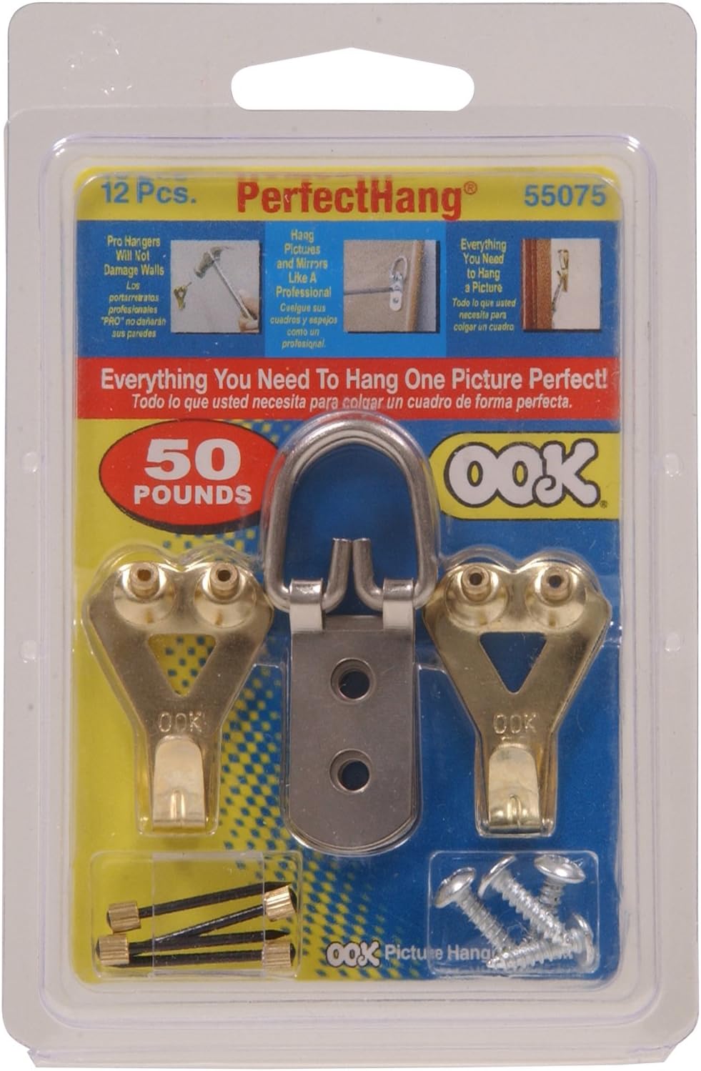 OOKby Hillman 535642 Brass Perfect Hanging Kit 50lbs