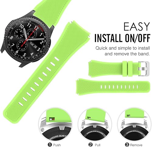Miniatura 8 de Correa de reloj deportivo, marca MoKo, de silicona, para Samsung Gear S3, Verde