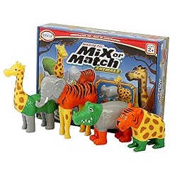 Magnetic Mix or Match Jungle Animals Toy Play Set, 16 Pieces