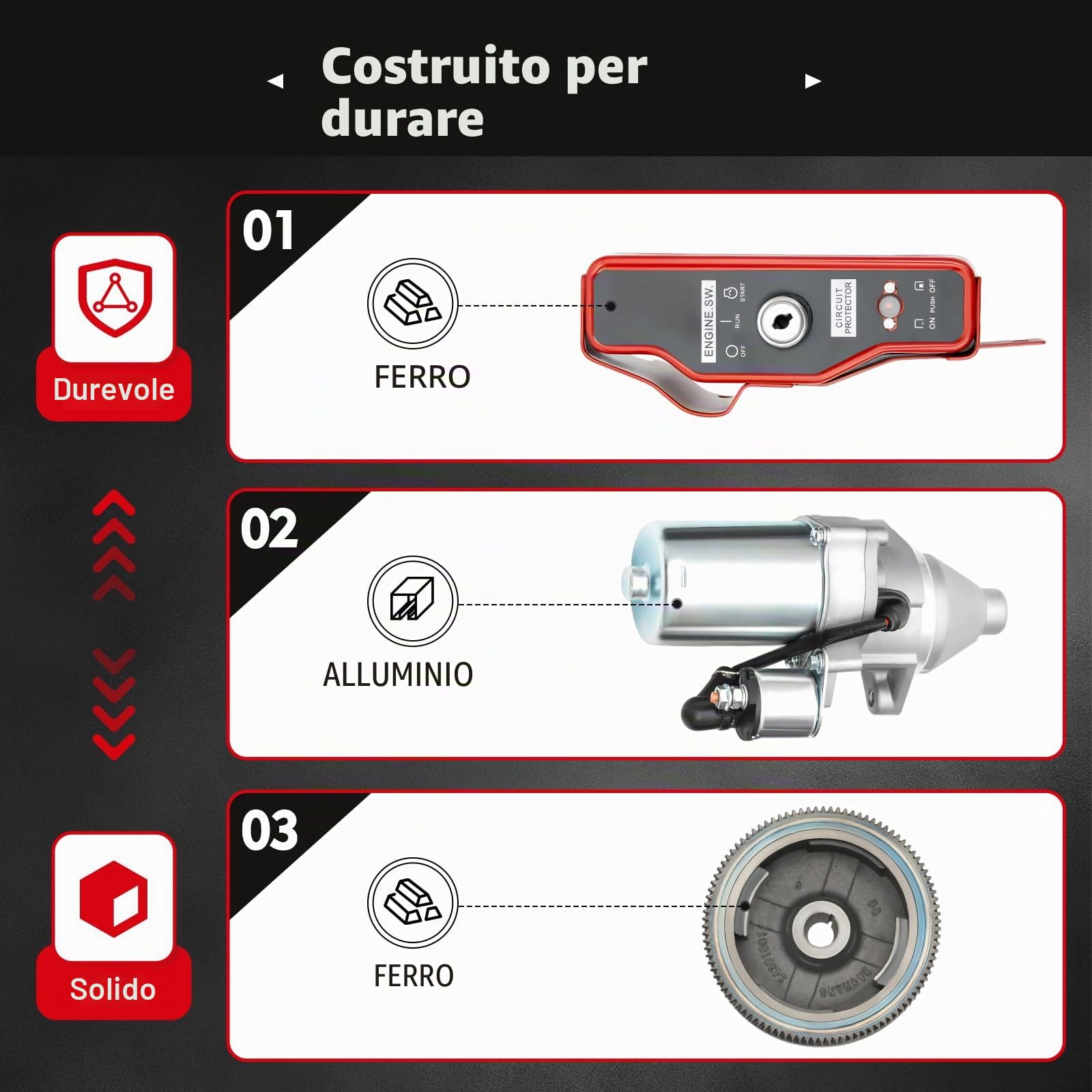 13HP Volano Starter Kit elettrico per Honda GX390 Starter Kit di avviamento elettrico del volano con interruttore di accensione del motore di avviamento a ingranaggio