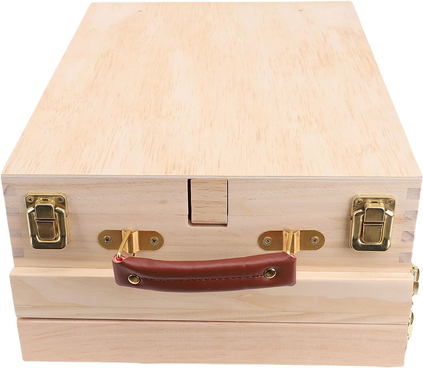 Diydeg Wooden Pochade Box, Adjustable Tabletop Easel with 2 Sliding Drawers, Portable Art Storage Sketch Box for 24 Inch Canvas Painting Drawing