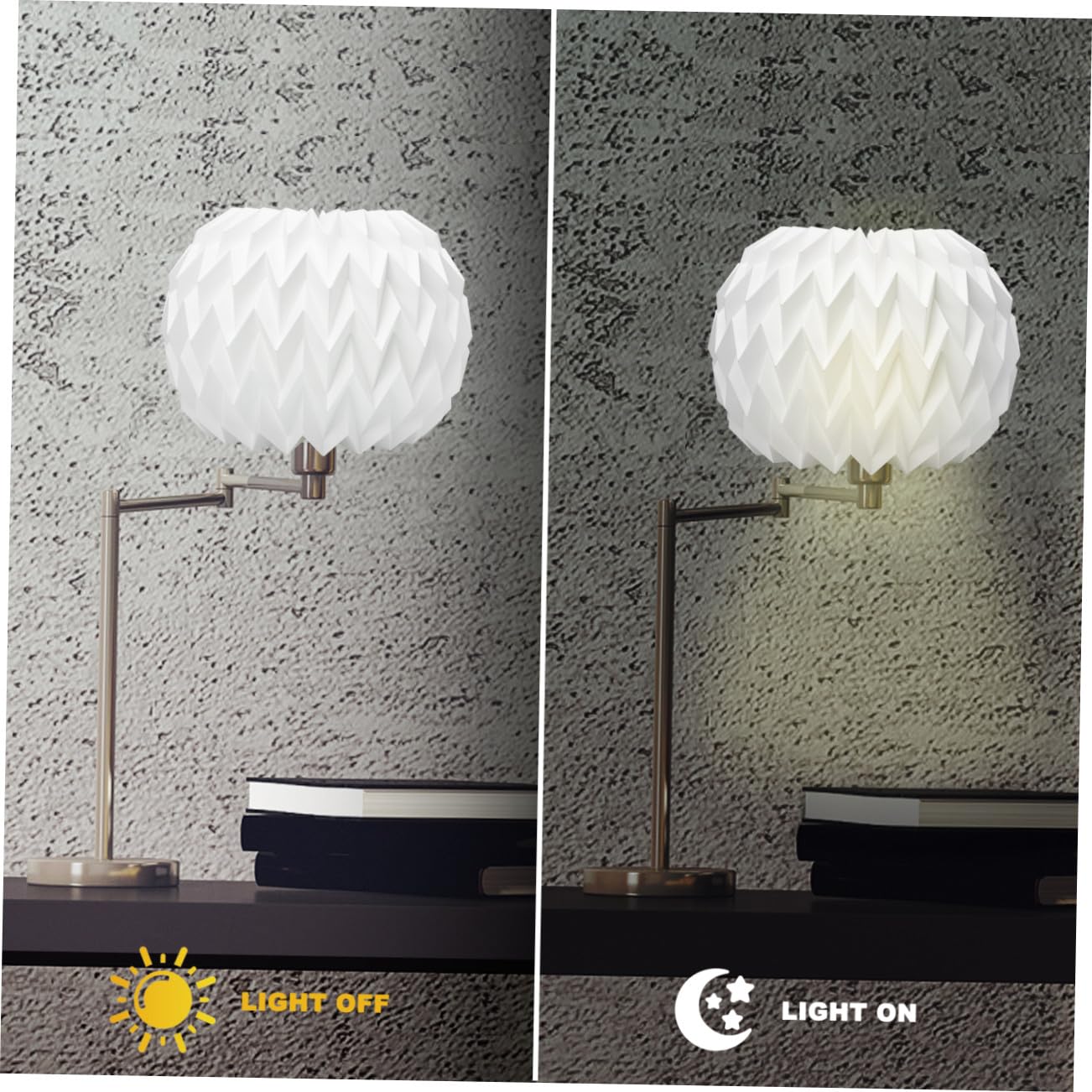 Paralume per Lampadario a Lanterna Pieghevole Origami Bianco | Carta, Stile Semplice, per Casa e Housewarming, Decorazione Sospesa per Salotto, Bar e Caffetteria
