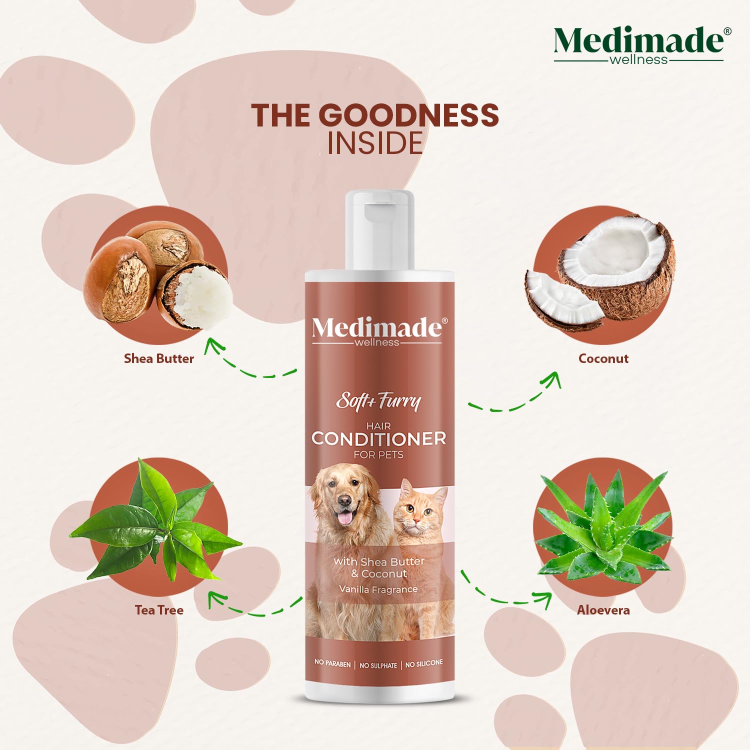 Medimade Hair Conditioner for Pets with Shea Butter & Coconut - 200 ml 1