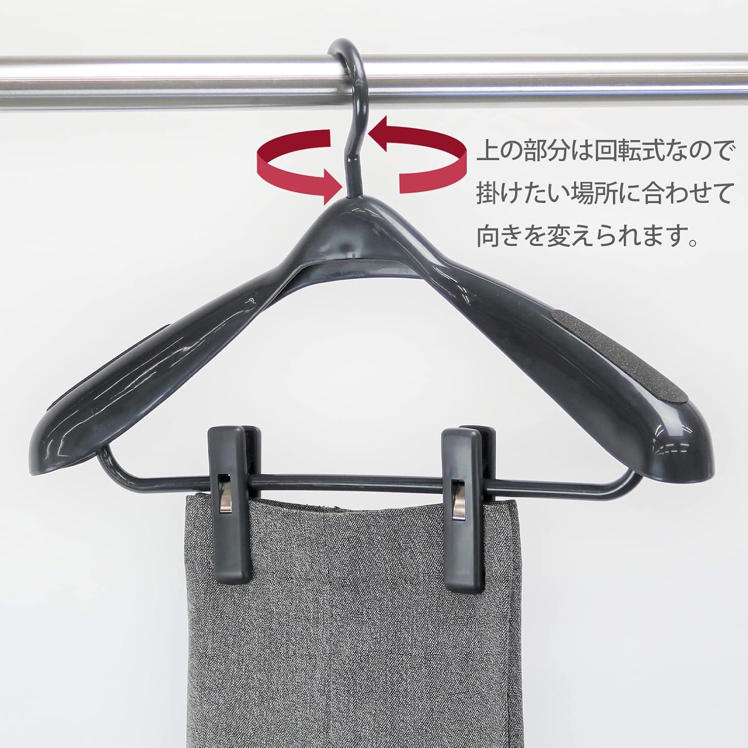 NK 303 Suit Hanger with Clip, M, Wine Red, Durable, Made in Japan, Hanger with Clip to Hold Suit Securely