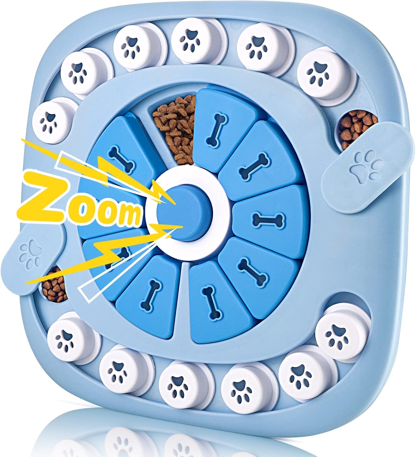 Puzzle Feeder Dog Toy for Large Medium Dogs, Mentally Stimulating Toys, Treat Dispensing Dog Toys, Enrichment for Smart Dogs, Pet Toy, Blue, 11.8X11.8X1.38inch Puzzle Feeder Dog Toy for Large Medium Dogs, Mentally Stimulating Toys, Treat Dispensing Dog Toys, Enrichment for Smart Dogs, Pet Toy, Blue, 11.8X11.8X1.38inch