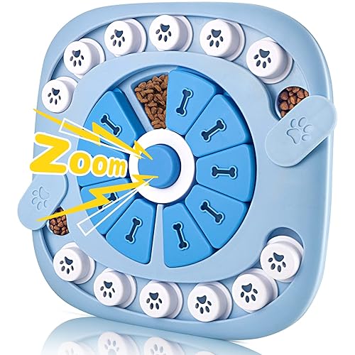 AVOAR Puzzle Feeder Dog Toy for Large Medium Dogs, Mentally Stimulating Toys, Treat Dispensing Dog Toys, Enrichment for Smart Dogs, Pet Toy, Blue, 11.8X11.8X1.38inch - Level 3-Blue