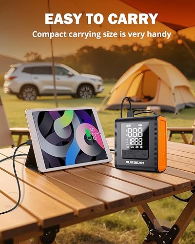 Miniatura 7 de AUXBEAM H4Pro - Inflador de neumáticos portátil, compresor de aire portátil, 150 PSI, 2 en 1, recargable, 5200 mAh, inflador de neumáticos portátil,