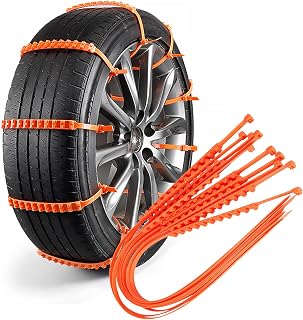 Reusable Snow Tire Chains for Trucks & SUVs - 2025 Upgrade 10PCS Heavy Duty Plastic Anti-Skid Traction for Snow, Ice & Mud