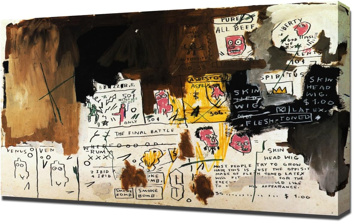 Skin head wig - Jean-Michel Basquiat - Canvas Art Print