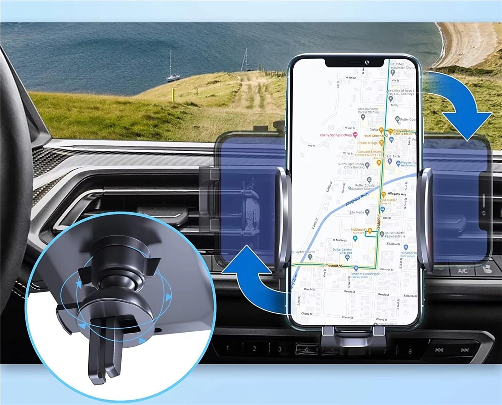 Per Samsung Universale Ventosa Auto Telefono Supporto GPS Telefono Cellulare Aria Presa D'aria Culla Auto Telefono Culla Supporto Telefono Auto(Sucker style)