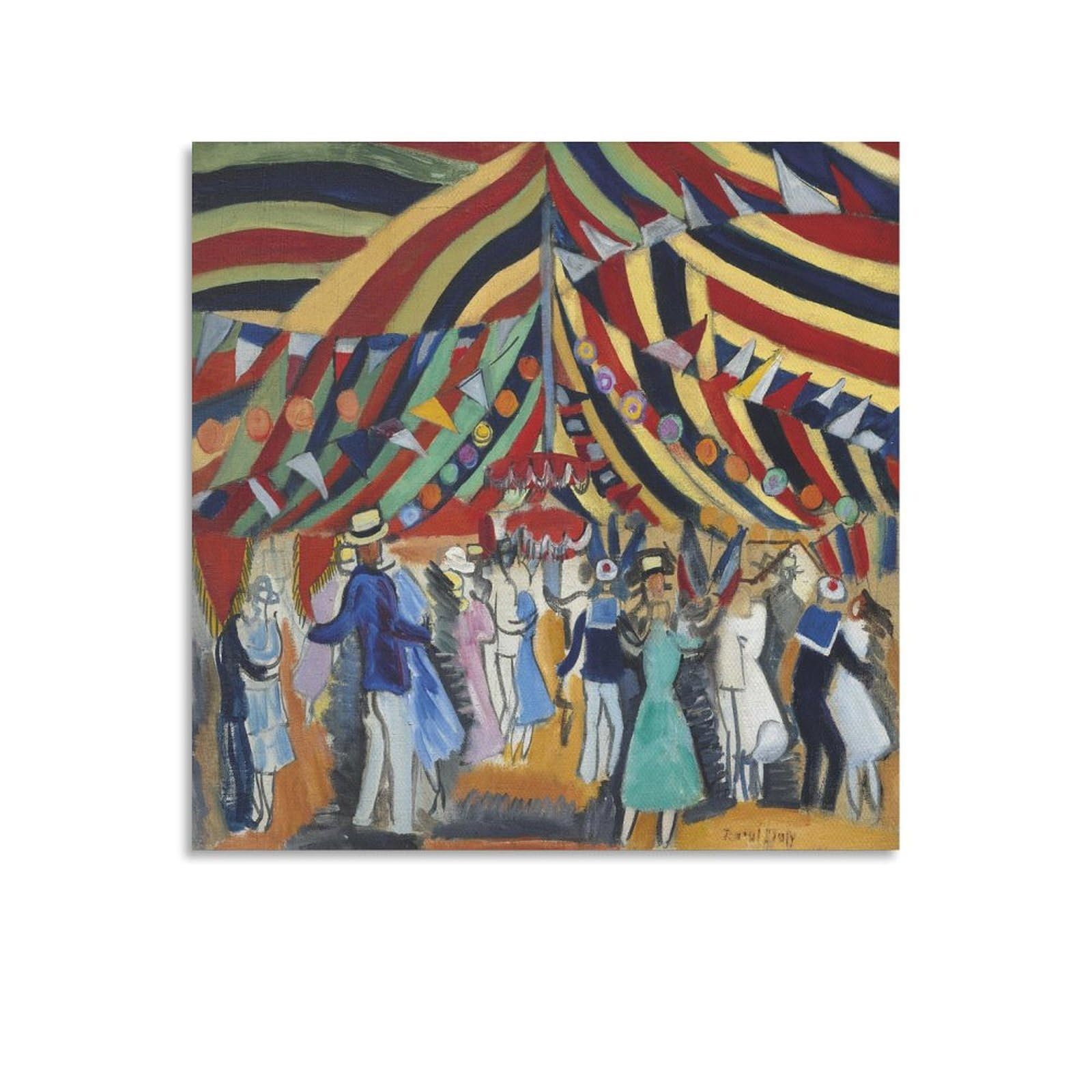 KLAGCBDF Raoul Dufy Le Bal Canvas Poster Wall Art Picture Prints Hanging Photo Decor Home Posters Artworks 20x20inch(50x50cm)