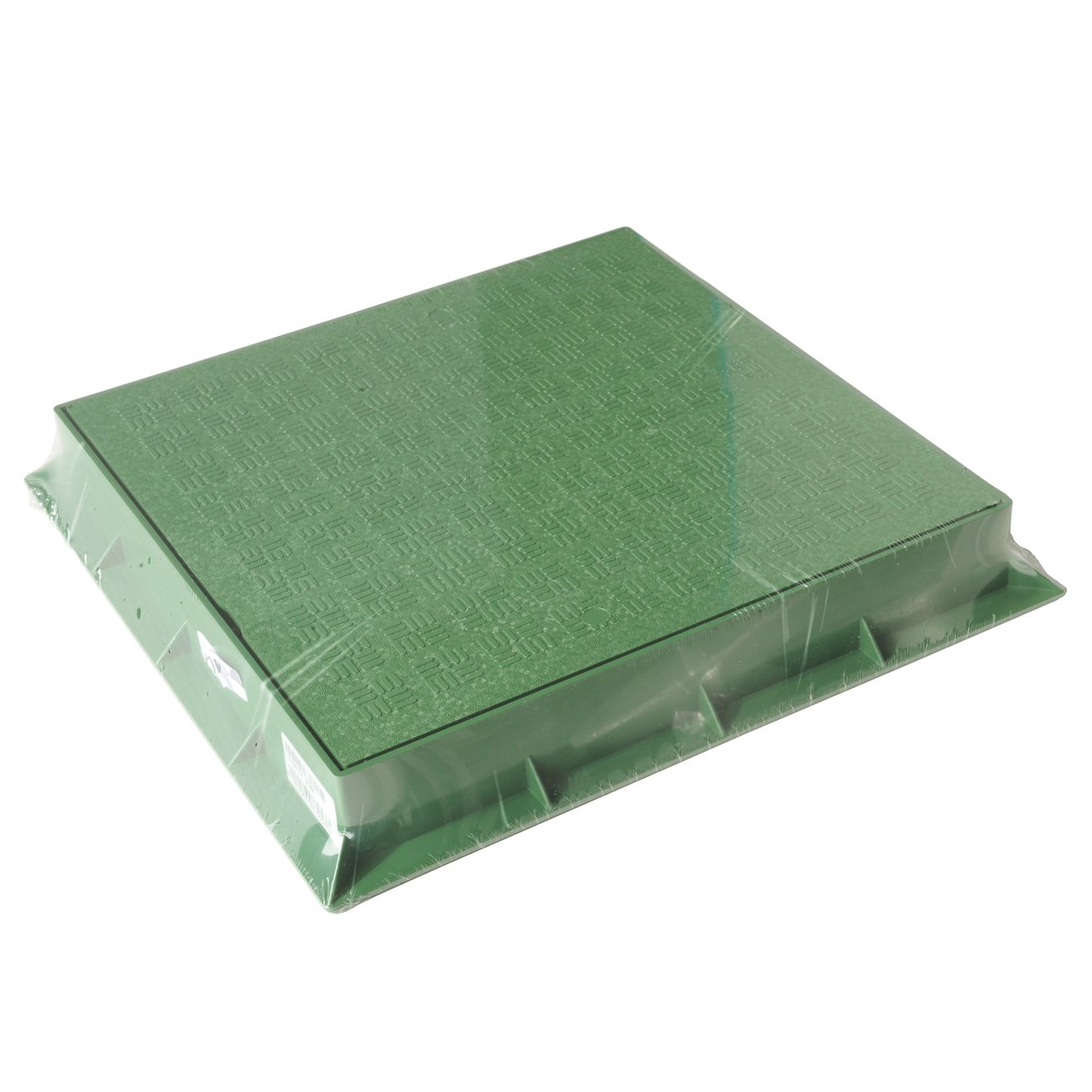 First Plast TCDP30V Telaio con Coperchio Pedonabile in PVC, Verde, 300 x 300 mm