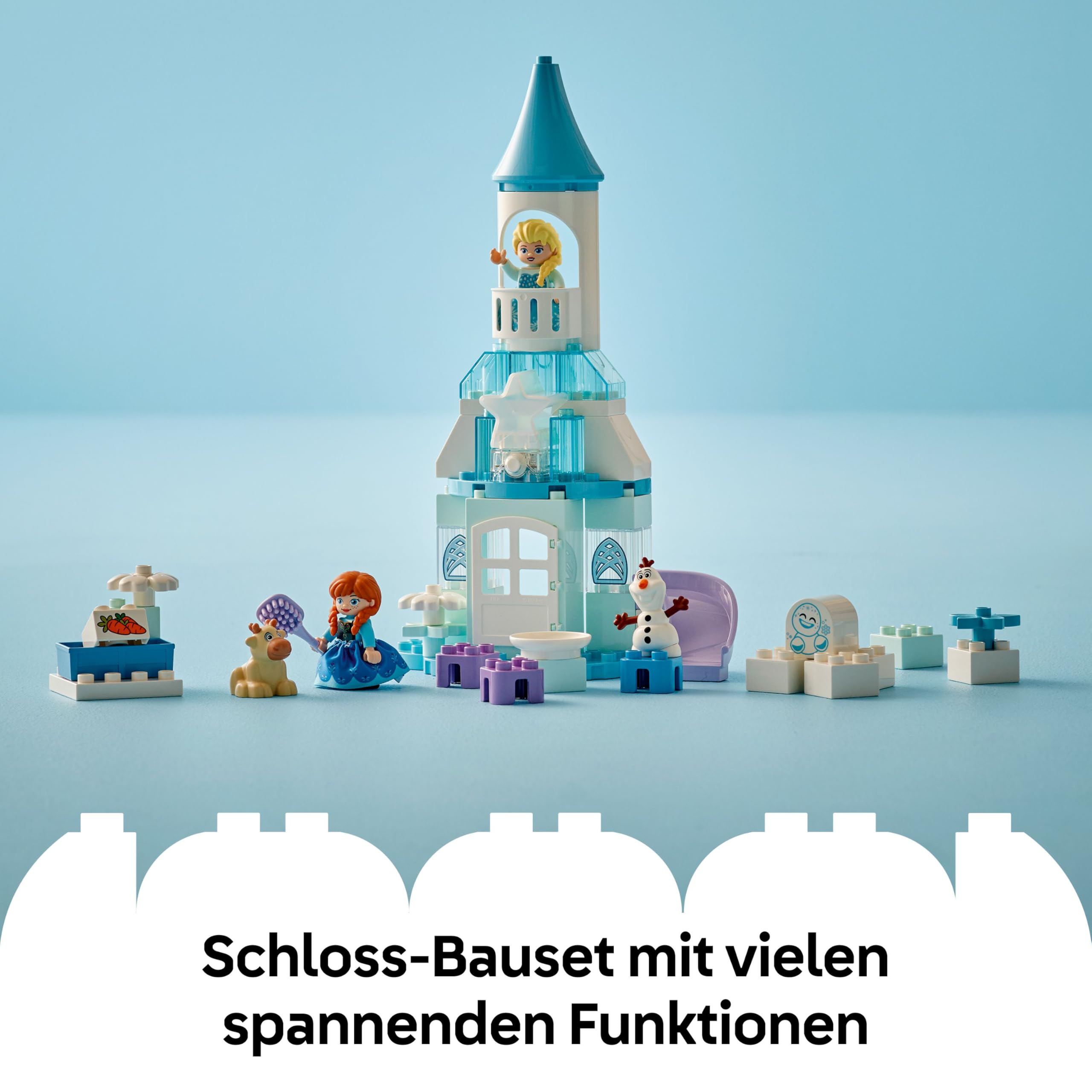 LEGO DUPLO │ Disney Annas und Elsas Party im Eispalast - Frozen Spielzeug mit ELSA Figur, Lichtstein & Zubehör - Kleinkinder Motorikspielzeug ab 2 Jahren - Minifiguren für Mädchen und Jungen - 10455