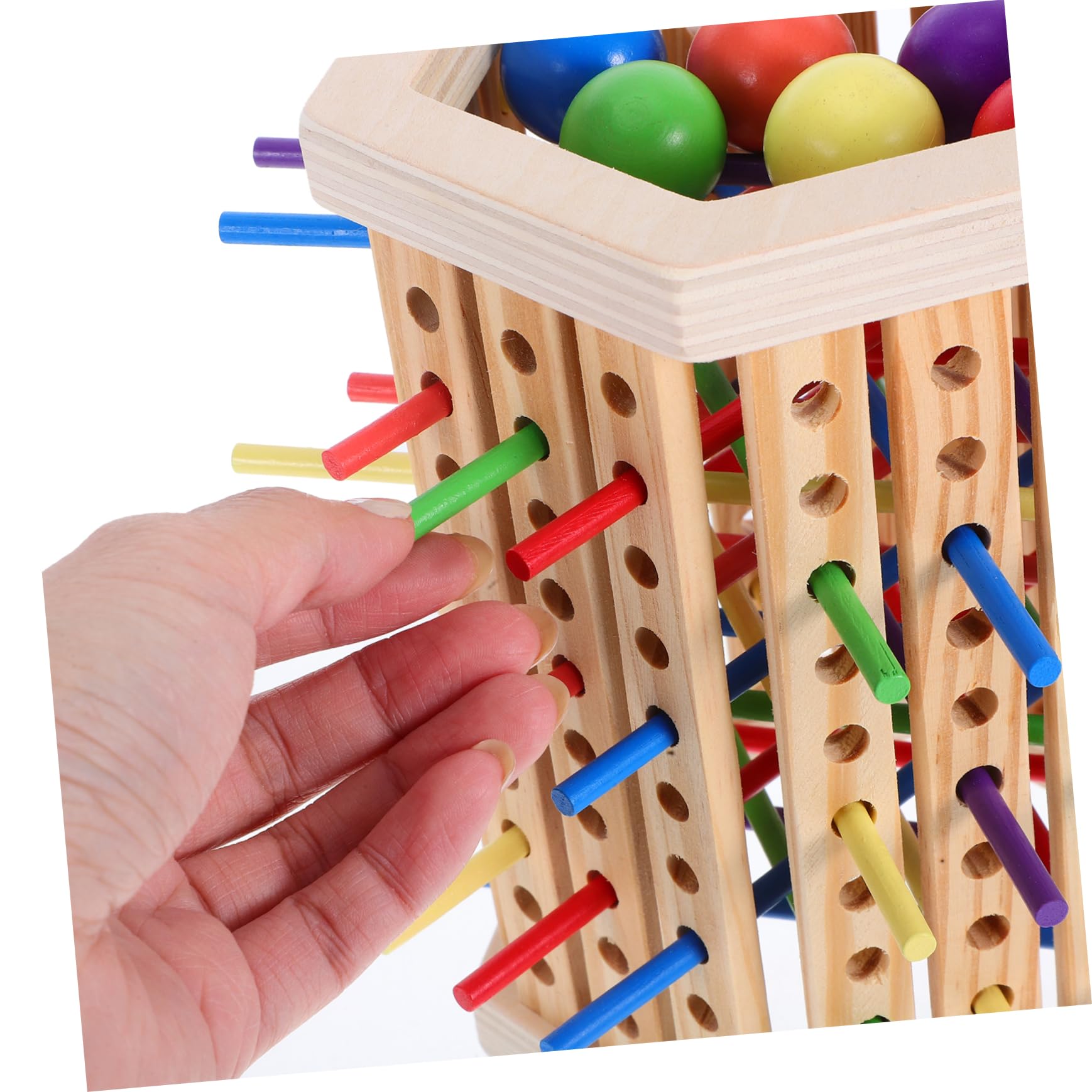 Montessori de Tablero de Madera con Palitos Coloridos Apilables Juguetes Educativos para Desarrollo Cognitivo y Habilidades Motoras para Niñas Aprendizaje de Matemáticas