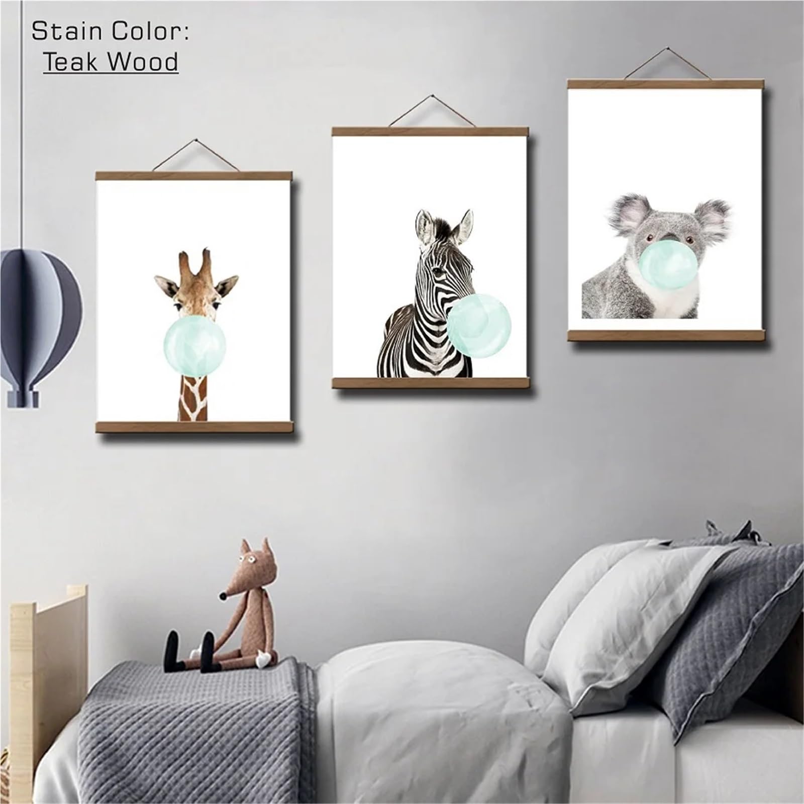 Cadre photo magnétique en bois de 21 à 100 cm, cadre photo en bois, cadre photo en bois, cadre de peinture sur toile, cadre pour affiche, cadre en toile (bois gris, 40 cm)