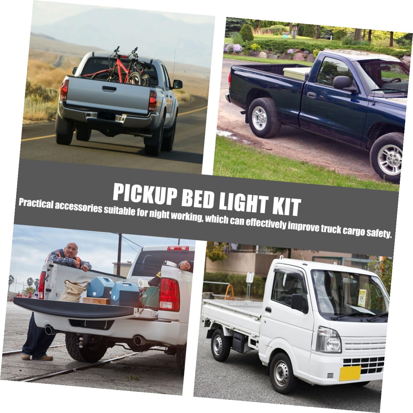 Ciieeo 1Set LED Truck Bed Lighting Kit for Pickup Cargo Bright Lights with Long Power Wire Easy Installation for Rvs and Boats