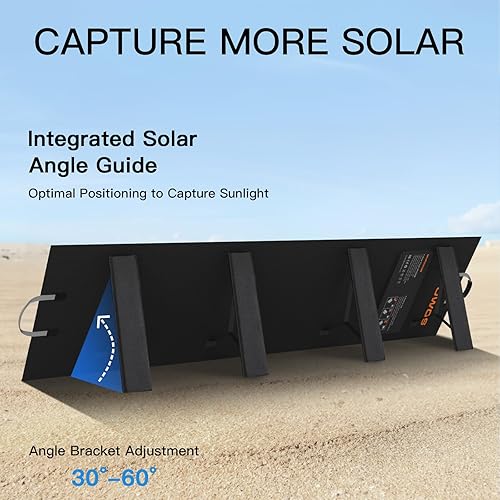 Miniatura 5 de Panel solar portátil de 220 W 40 V monocristalino plegable paneles solares cargador de energía de respaldo, IP67 impermeable duradero para estación