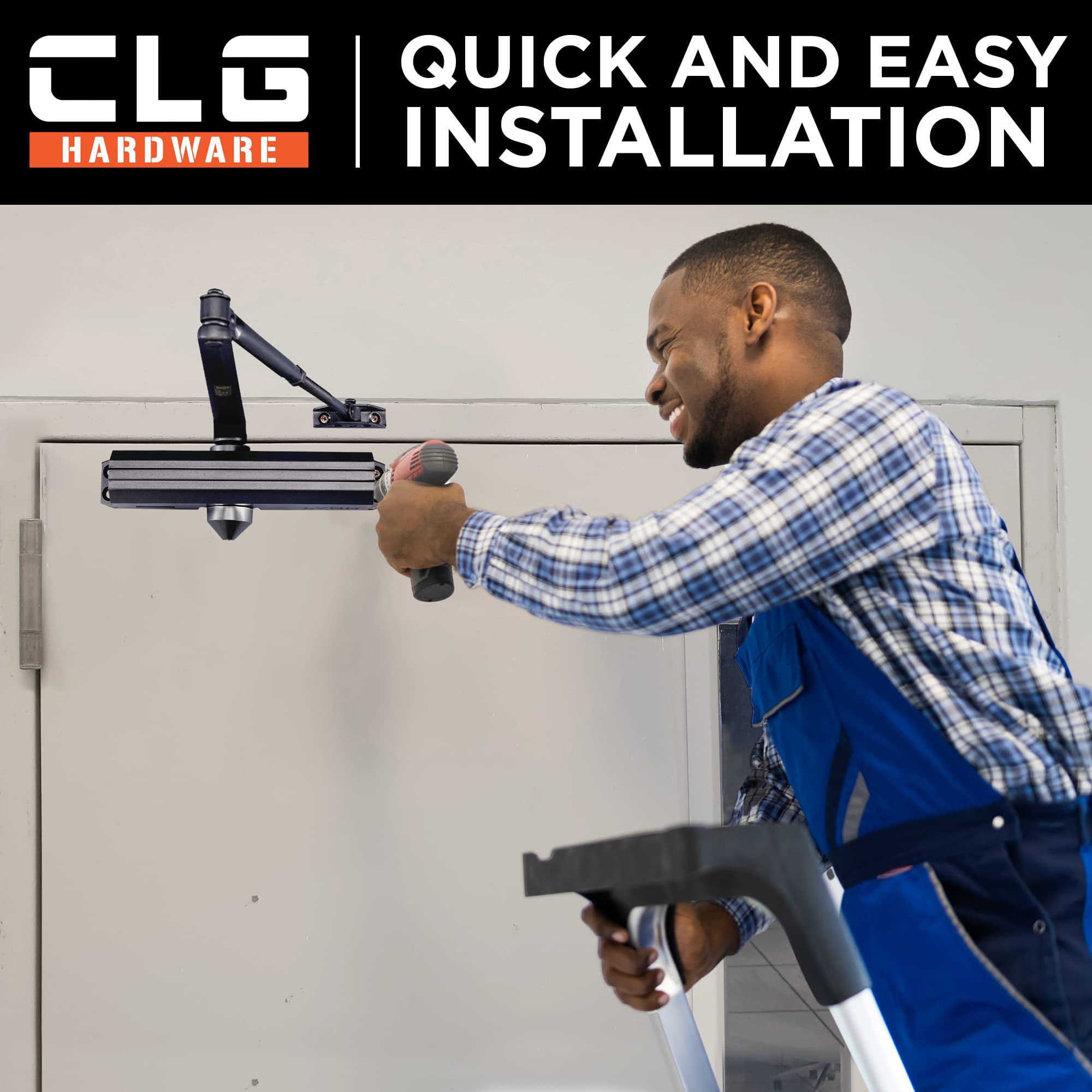 CLG HARDWARE Medium/Heavy Duty Commercial Door Closer DC7016, Surface Mounted, Grade 1- ADA & UL 3 Hour Fire Rated - Image 4