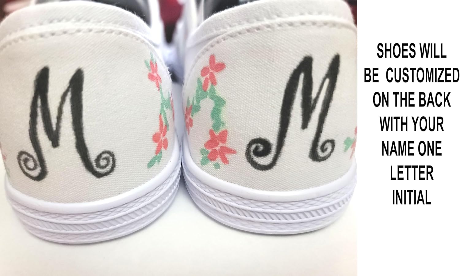 VIRGIN MARY GUADALUPE CANVAS SHOES SNEAKERS AND YOUR NAME INITIAL ONE LETTER CUSTOM PERSONALIZED SHOES THE VIRGIN WILL PROTECT YOU WHEN WEARING THESE WHITE CANVAS HAND PAINTED LACE UP SHOES FOR WOMEN OR MEN