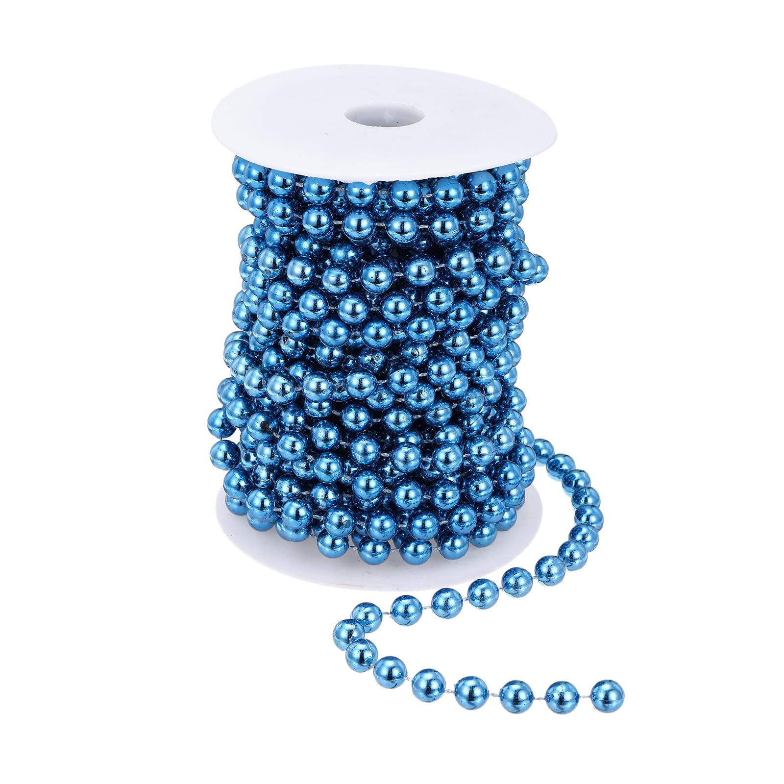 PATIKIL Guirlande de perles artificielles de 10 mm pour décoration de fête de mariage, arbre de Noël, loisirs créatifs, bleu