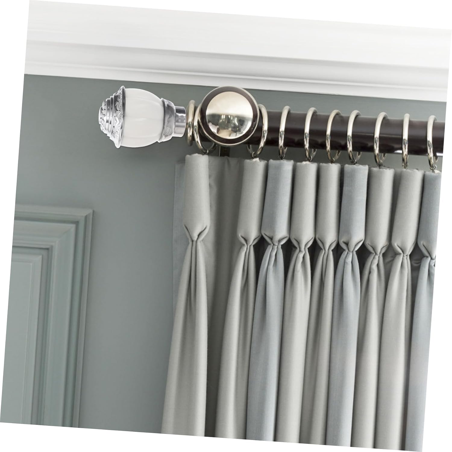 BESPORTBLE 2 PCS Inner Dia. 28mm Window Curtain Rod End Pumpkin Design Drapery Pole Drape Rod Finals Head Cap Finials Fit for Home Office (White+Green)