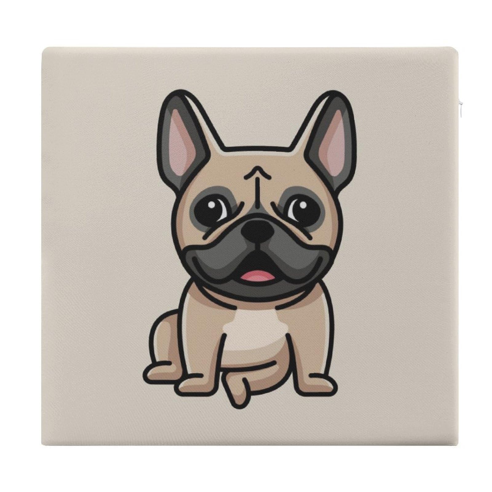 JZemdybill Chair Pad, French Bulldog Seat Pad, Square Chair Cushion for Yoga Living Room Balcony