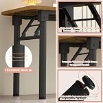 39.3" Modern Folding Desk - No Assembly Computer Table, Space Saving for Home Office,Rustic Brown Desktop with Black Legs