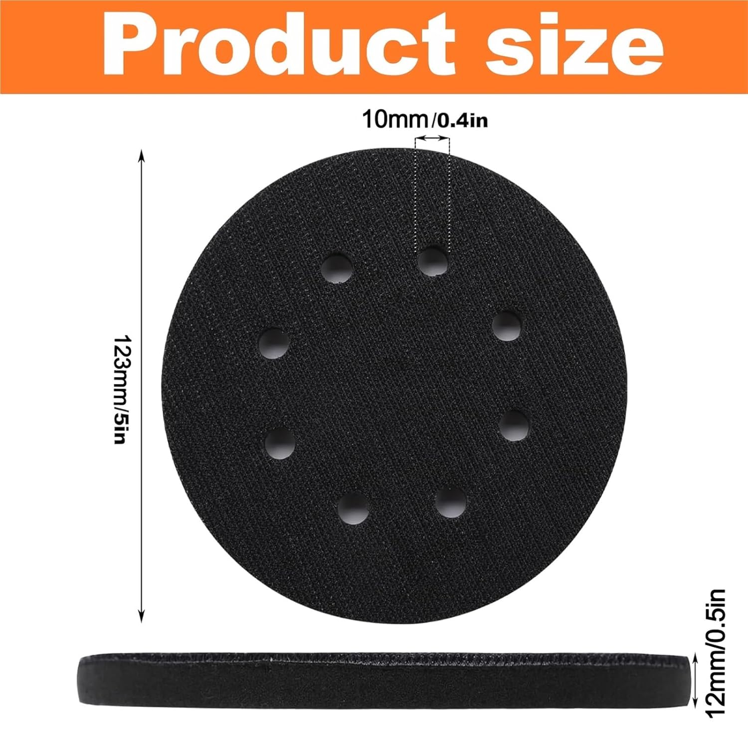 Angle Grinder Backing Pad 10/15/20pcs 5inch 8-Holes Soft Sponge Interface Pad Hook & Loop Sanding Pads Backing Plate for Disc 5in Orbital Sander(20PCS)