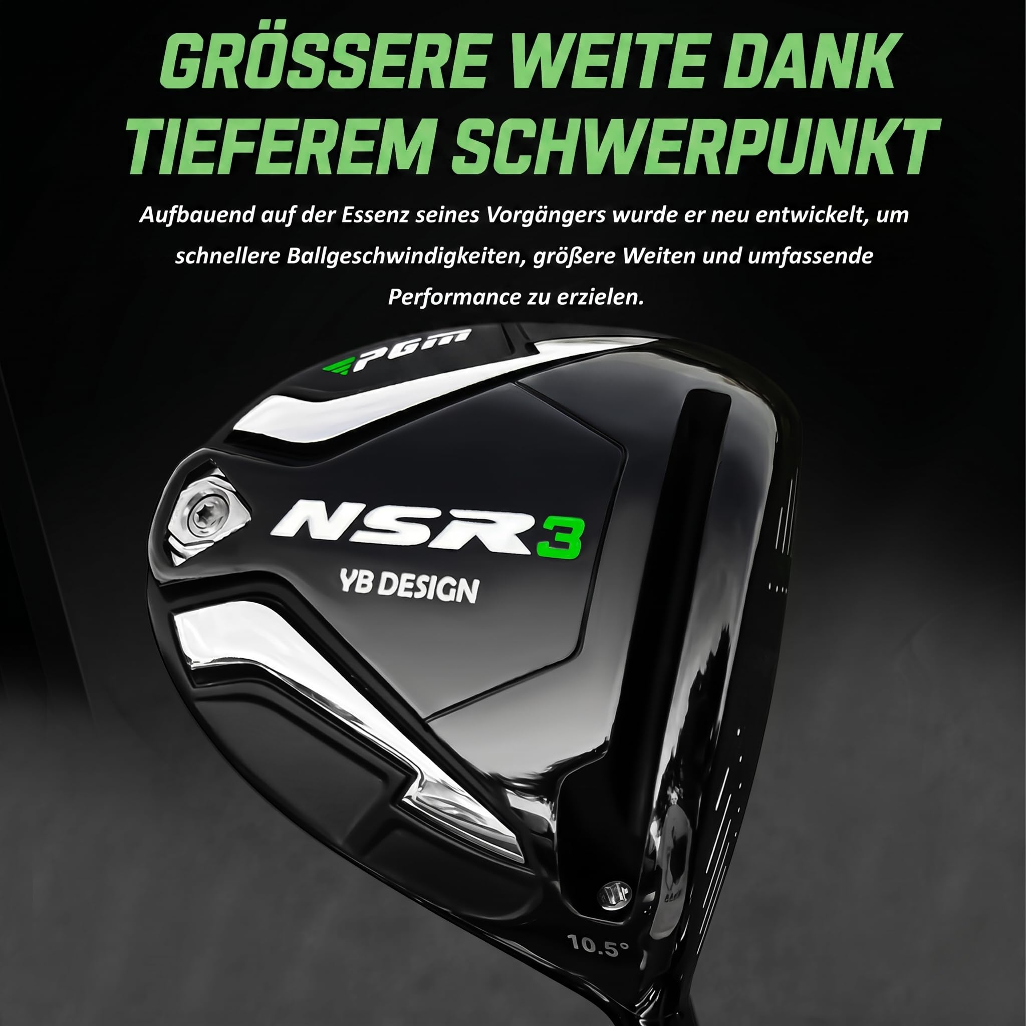 PGM Herren Golfschläger-Set, 12-teilig, 3 Holz (#1,3,5), 1 Hybrid (#4H), 6 Eisen (#5,6,7,8,9,PW), 1 Sandkeil (52°), 1 Putter – Golftasche MTG033-2