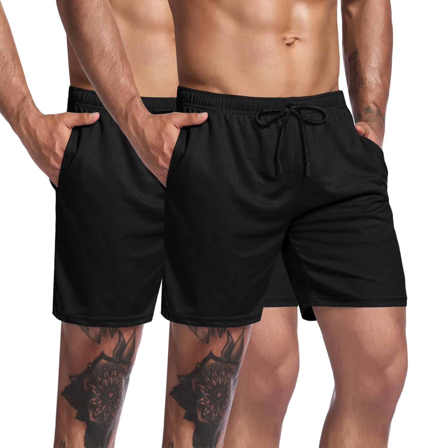 COOFANDY Mens 3 Pack Workout Gym Shorts Mesh Athletic Shorts Lightweight Bodybuilding Training Short Pants with Pockets