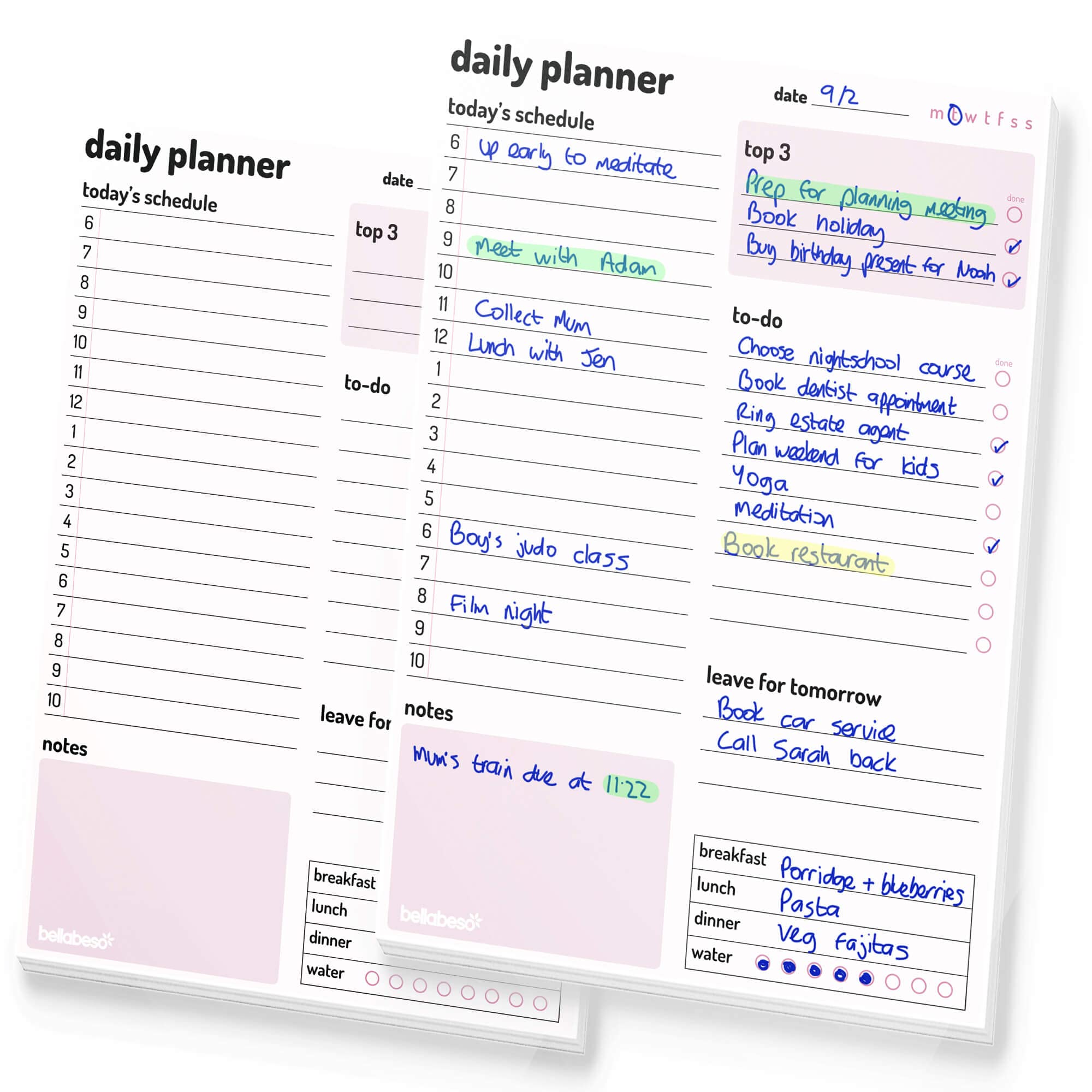 Buy A4 Daily Planner Pad U2013 Organiser With Daily Schedule, Large Note