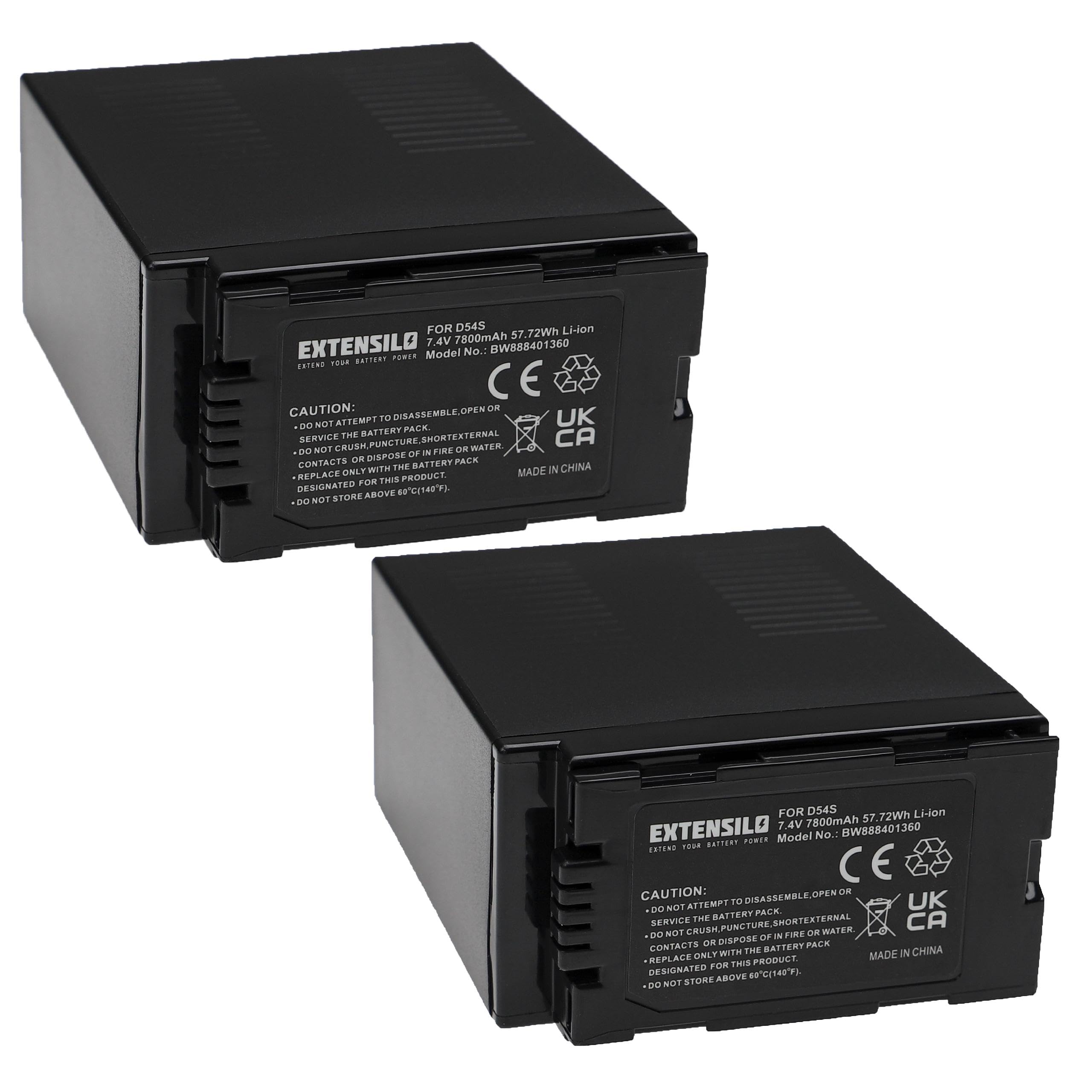 2X Batterie Compatible avec Panasonic AG-DVX100BE, AG-DVX100B, AG-DVX100AP, AG-DVX100BP caméra vidéo caméscope (7800mAh, 7,4V, Li-ION)