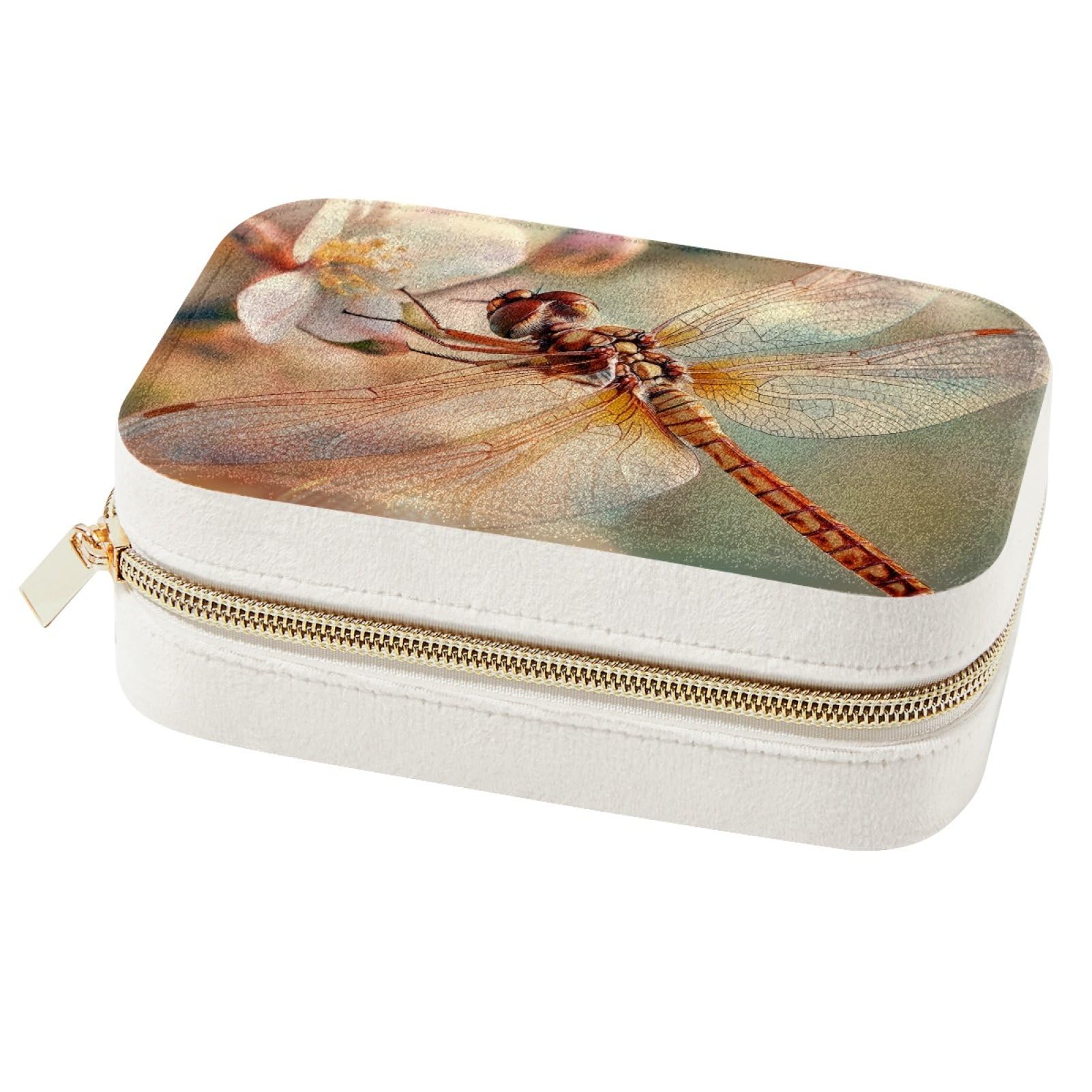Boîte à bijoux portable libellule pour voyage et rangement bagues