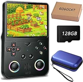 Console De Jogos Portátil Retrô M9,Mini Console De Videogame,Compatível Com Wi-Fi,Mais De 29 Emuladores, Sistema Akros 2.0 - Preto