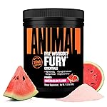 Animal Fury Pre Workout Powder - Watermelon, 350mg Caffeine, BCAA Amino Acids, 2g Beta Alanine, Citrulline & Tyrosine, Energy, Focus, Strength, Endurance, Preworkout for Men & Women, 20 Servings