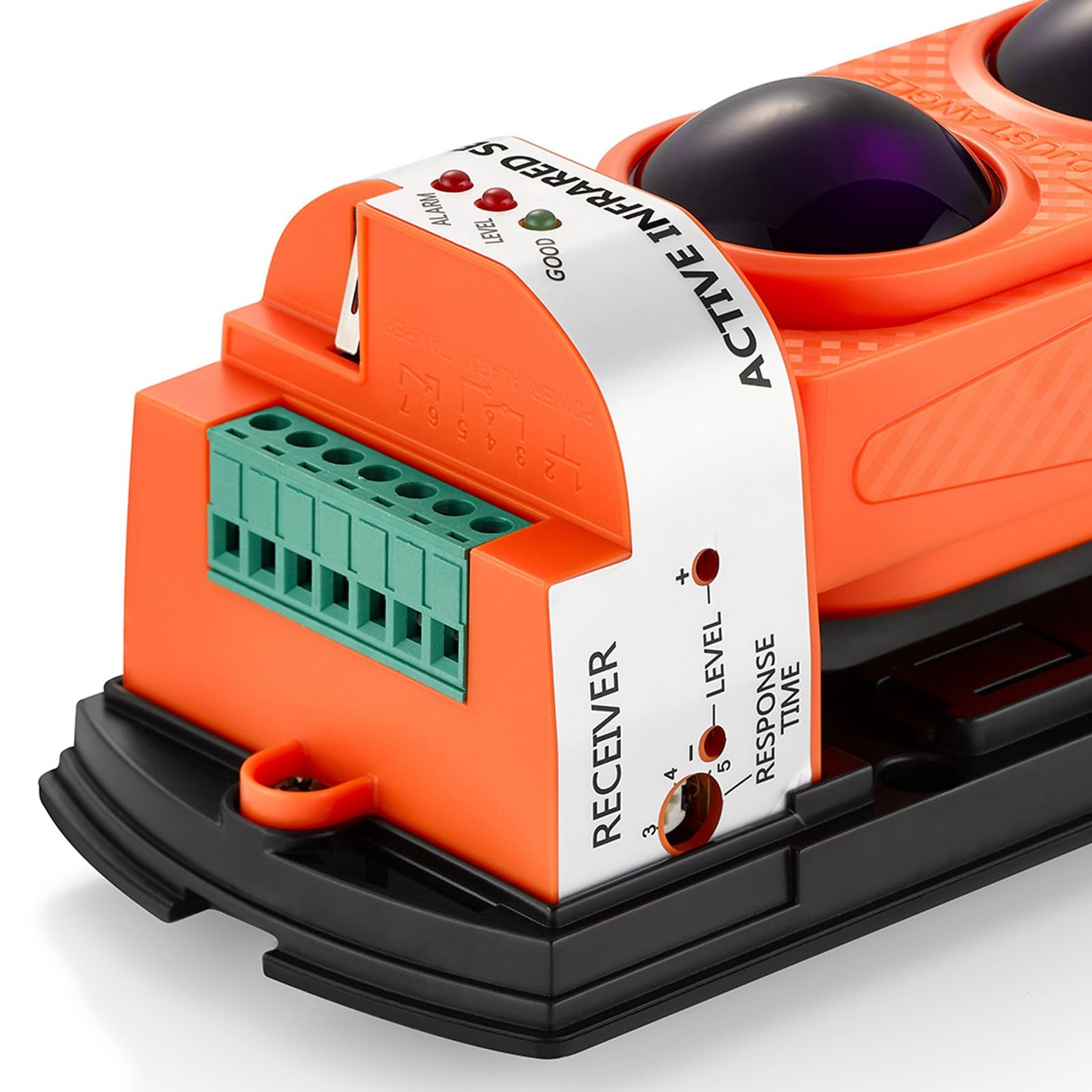 Cocoarm Sensor de Cortina de Luz de Seguridad, Sensor de Rejilla de Luz de PC ABS, Alcance de 50 M, IP65, AC12-18V DC12-24V, Alarma de Intrusión con Alineación de 180 Grados para Escuelas de