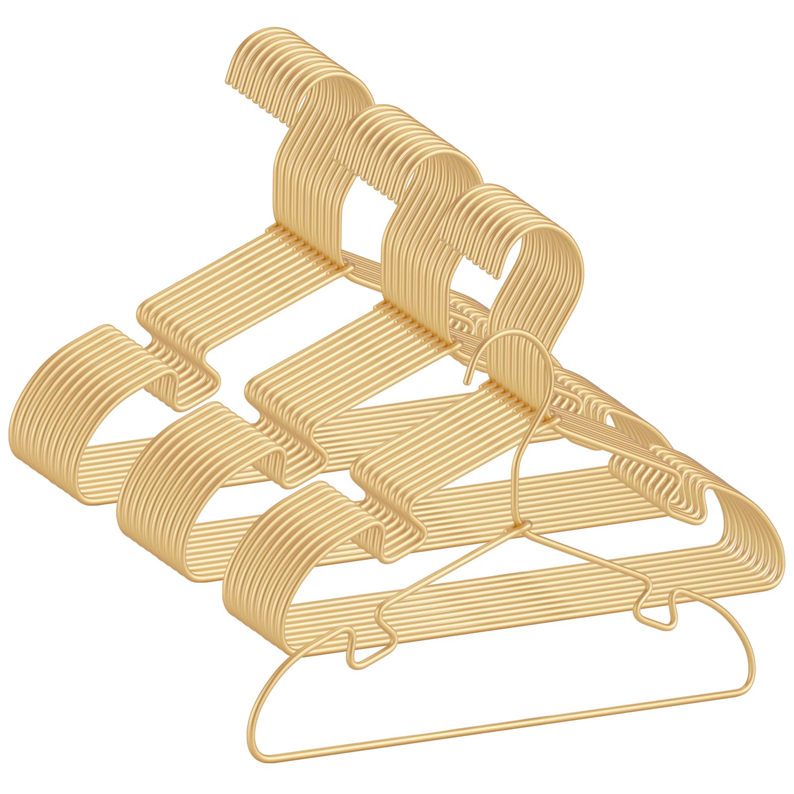 30 Pack Baby Hangers - 12.6 Inch Aluminum Non-Slip Kids Hangers for Nursery Child Clothing, Small Children, for Pants Coats Skirts (Gold)