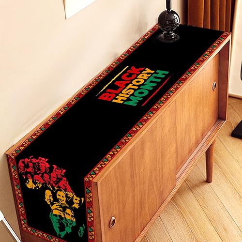 Miniatura 4 de Nepnuser Camino de mesa del mes de la historia afroamericana, herencia de febrero, decoración de celebración de vacaciones, escuela, hogar, cocina,