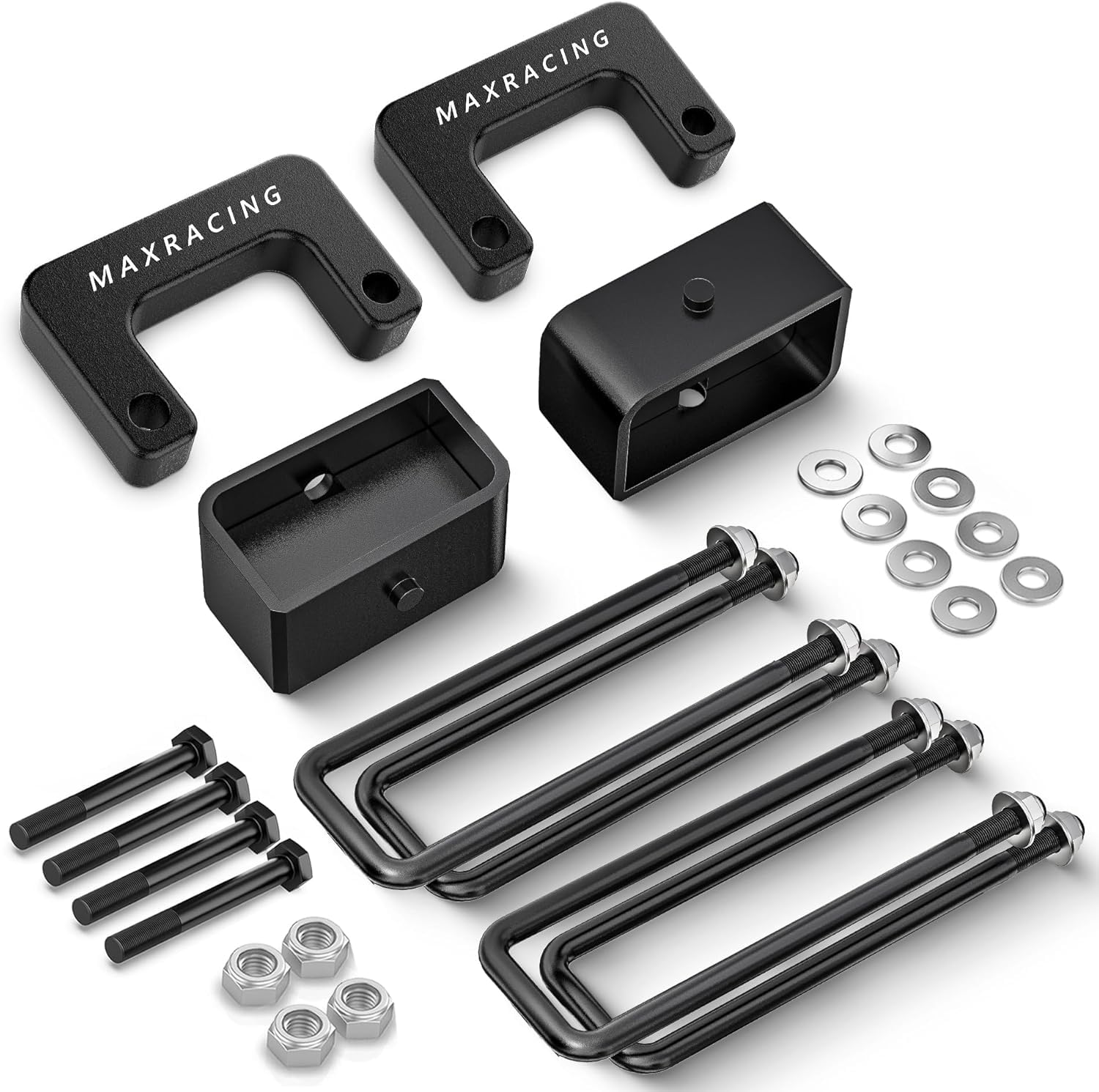 2" Front + 2" Rear Lift Blocks for Silverado Sierra 1500 Square U Bolts