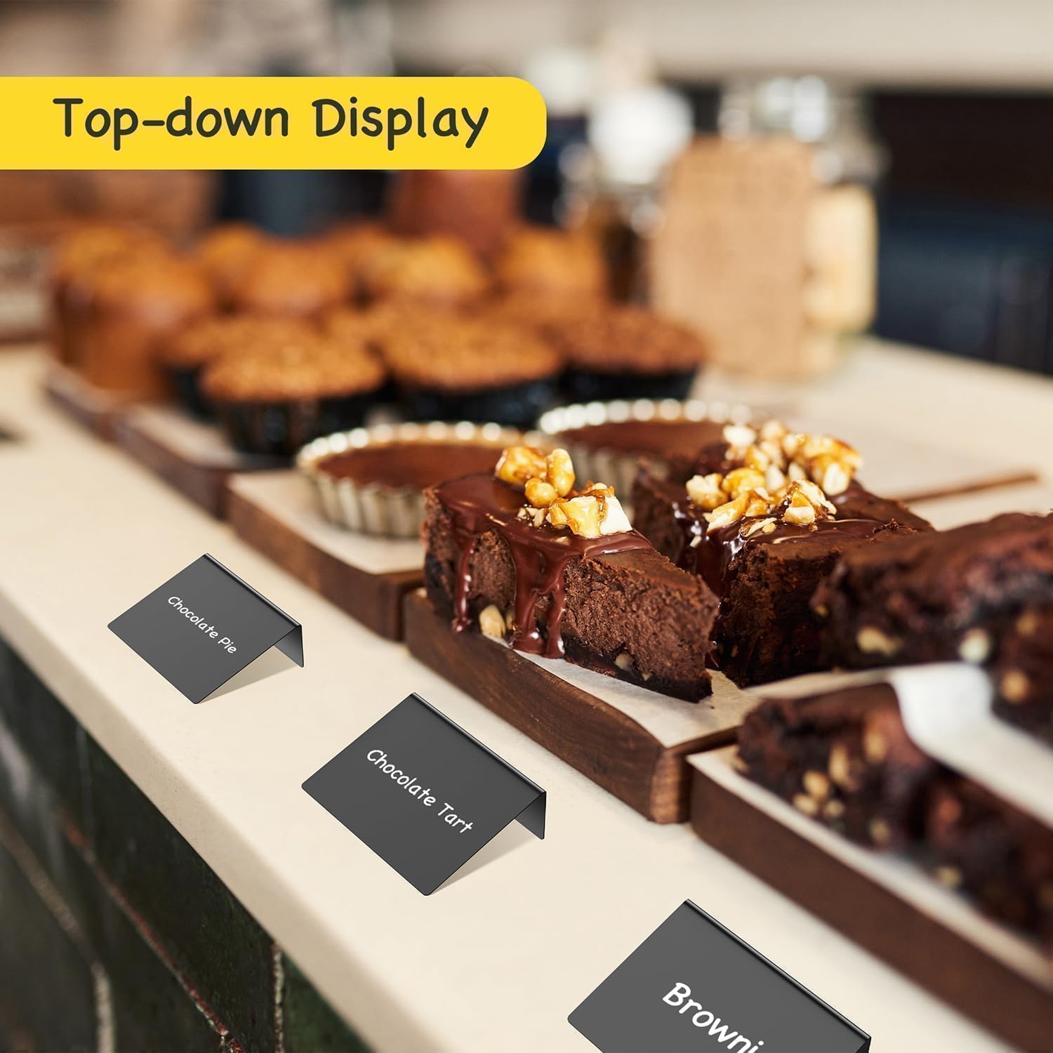 PigPotParty 12 Pcs Food Labels for Party Buffet w Cleaning Spray 4x3 Mini Chalkboard Signs for Food Display — view 7