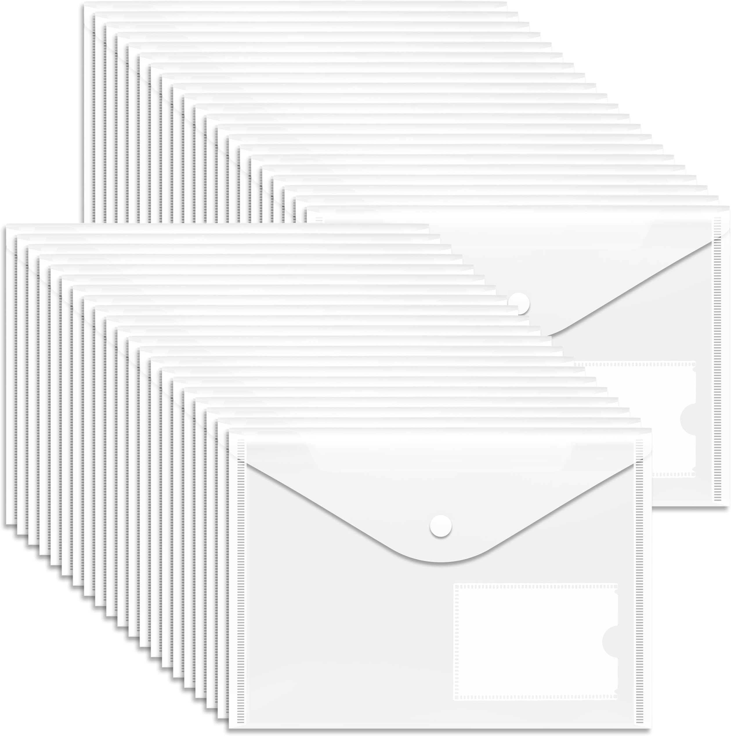 A5 Plastic Wallets with Popper - 40 Pack A5 Folder Plastic Folders Document Files Document Wallet Popper Wallet Envelope Folders Pockets