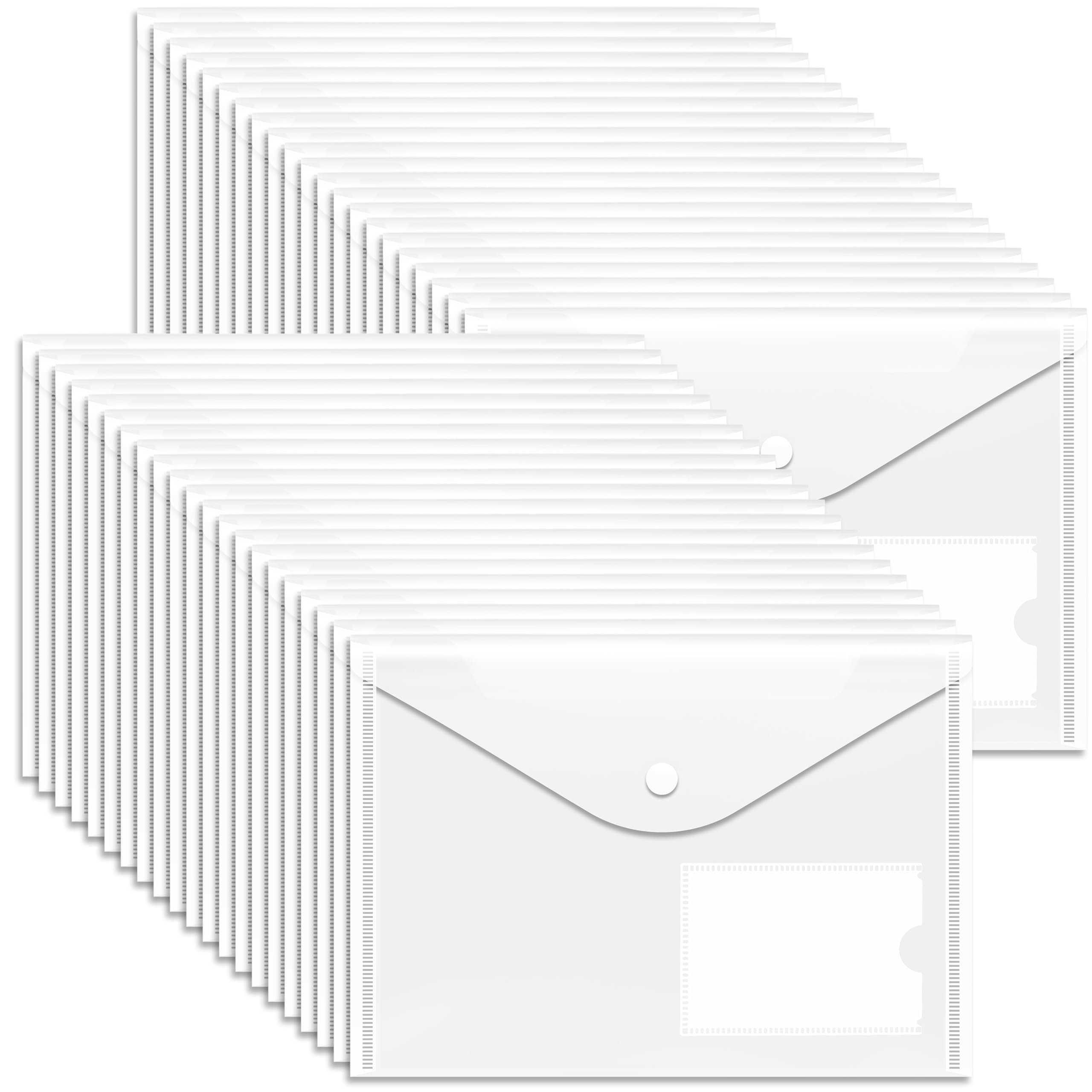 A5 Plastic Wallets with Popper - 40 Pack A5 Folder Plastic Folders Document Files Document Wallet Popper Wallet Envelope Folders Pockets