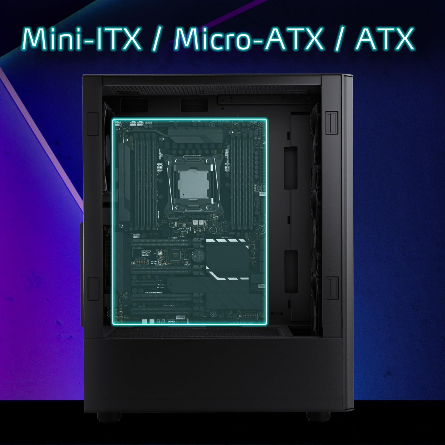 XPG Valor Air - Caja compacta para PC ATX Midi Tower (Panel Frontal de Malla magnética con diseño de patrón de Tallado aerodinámico, Filtro de Polvo extraíble, Ventiladores de 4 x 120 mm instalados,