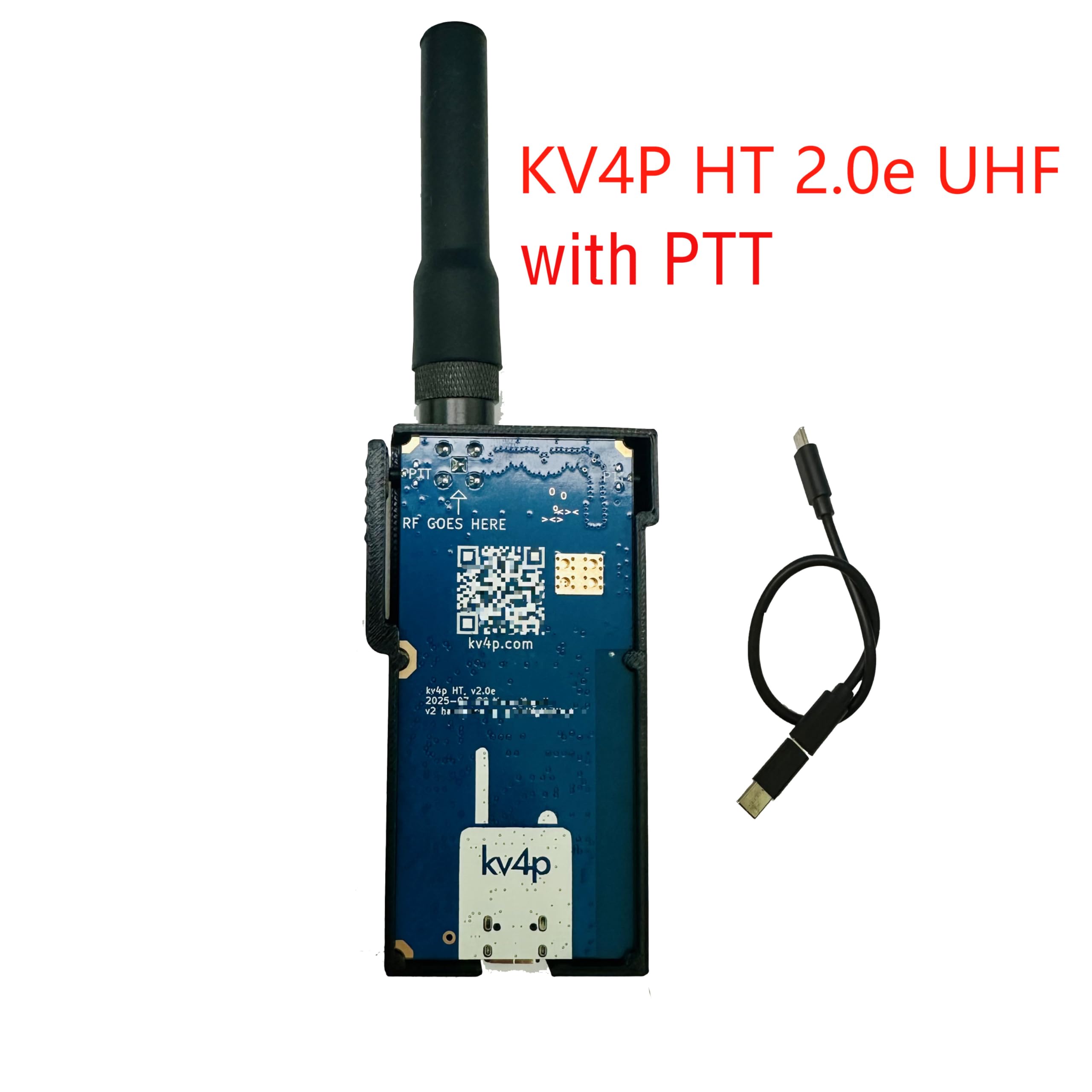MALAHIT KV4P-HT Version 2.0 mit vormontiertem SA818-RF-Modul Wandelt Android-Handys in Moderne Ham-Radio-Transceiver um Mit 3D-gedrucktem Gehäuse, Version 2.0e (2.0e-UHF) – letzte Version