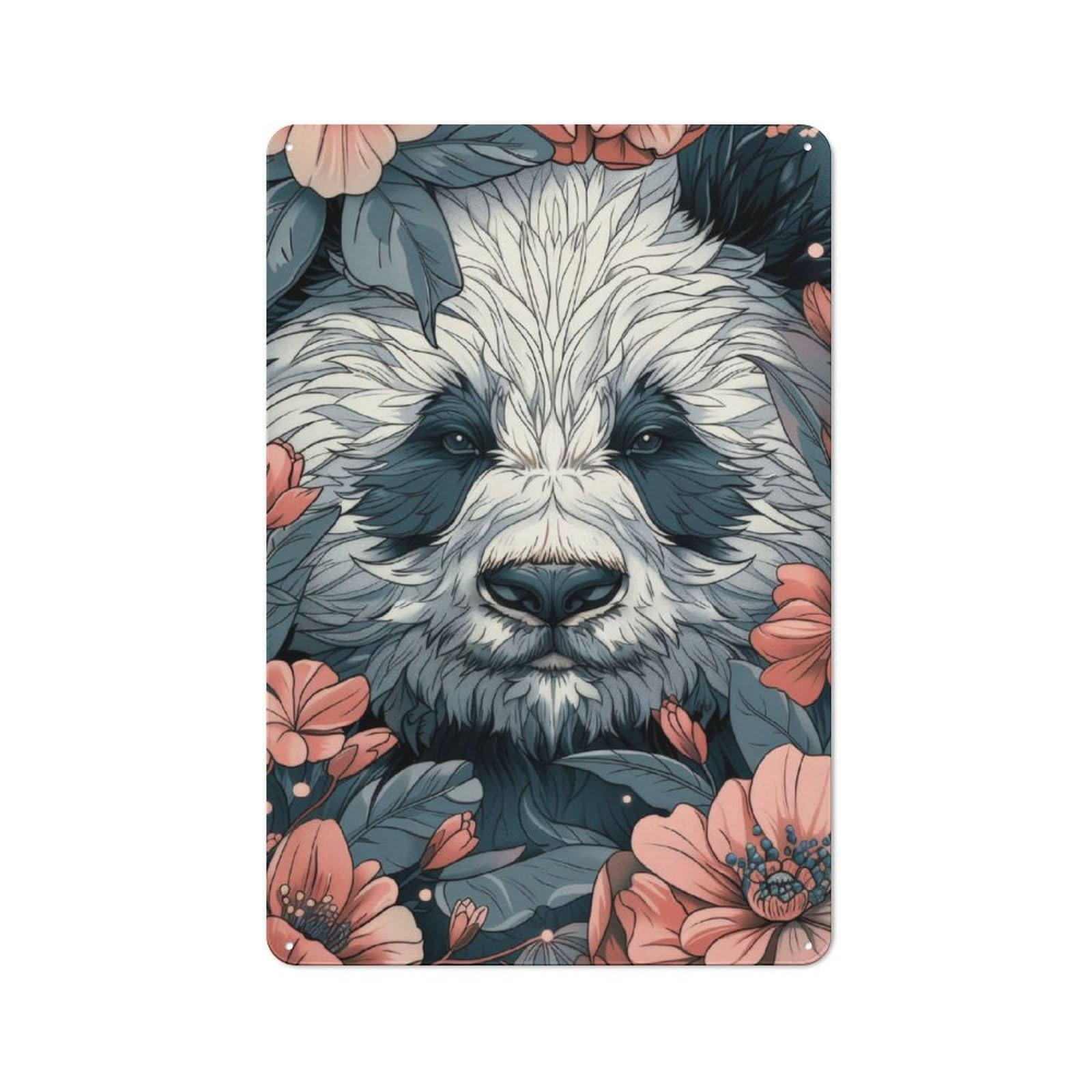 Retro Tin Sign 30x20cm Featuring Panda for Bar Or Restaurant, for Metal Sign Collectors, for Garage And Workshop Walls