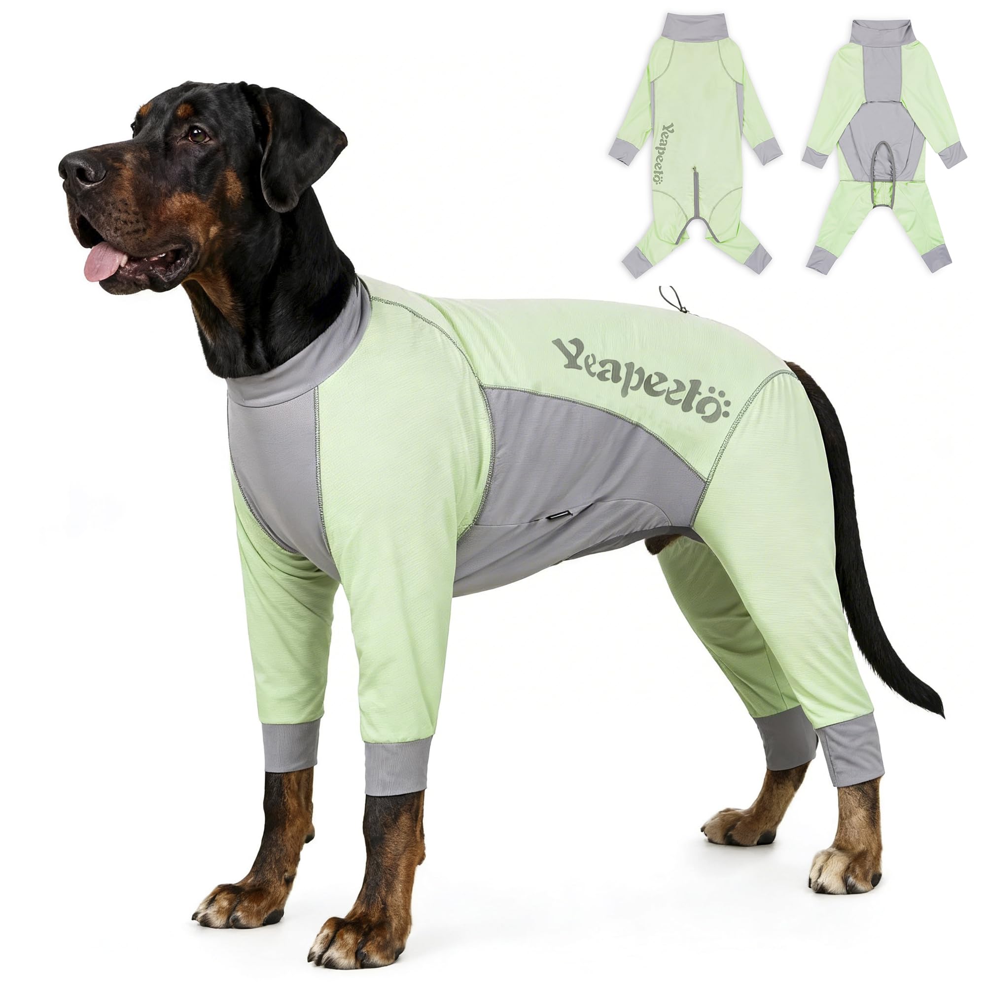 Dog Sun Protection Cooling Suit UPF 50+, Quick-Dry Breathable Jumpsuit for Large &amp; Medium Dogs, Outdoor Dirt-Resistant Shedding Control Pet Apparel (Chartreuse, 7X-Large)