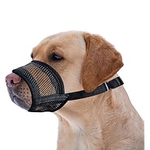 Extra Large Dog Muzzle - Air Mesh Big Dog Muzzle | Suitable for Small, Medium Large and X-Large Dogs | Stop Biting, Barking and Chewing Best for Aggressive Dogs