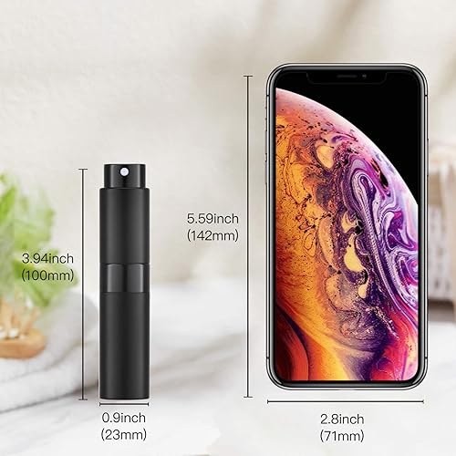 Miniatura 6 de Tekson Atomizador de perfume de viaje de 0.3 fl oz, recargable, mini botella de spray de colonia vacía, pequeño rociador portátil para después