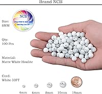 Vista 253 de 200 cuentas redondas y sueltas de cristal de cuarzo gris natural de 0.32 pulgadas (8 mm) para joyería y manualidades